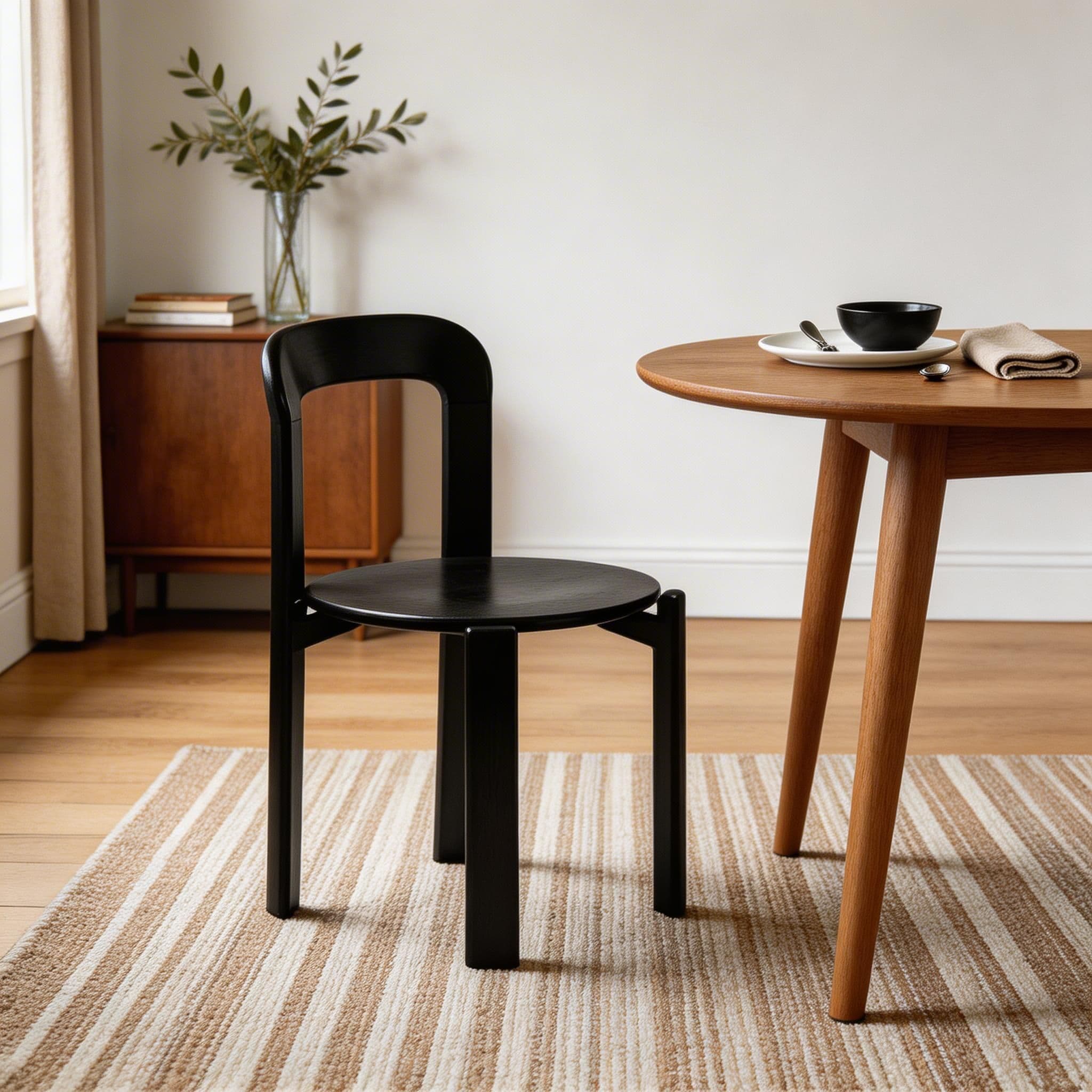 Scandinavian Natural Wood Armless Kitchen Chair 15.3inch Wide Non-Swivel 1 Piece thumbnail 43
