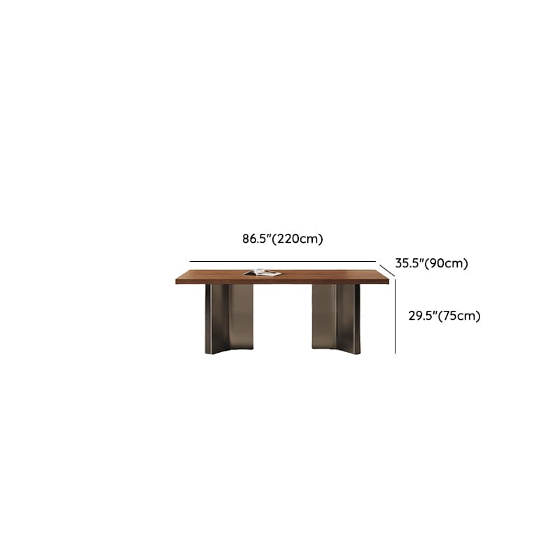 Dining Table Set with Ash Wood Top, Two-sided Pedestal Base, Padded Chair with Back for 6 People/4 People in Auburn thumbnail 15