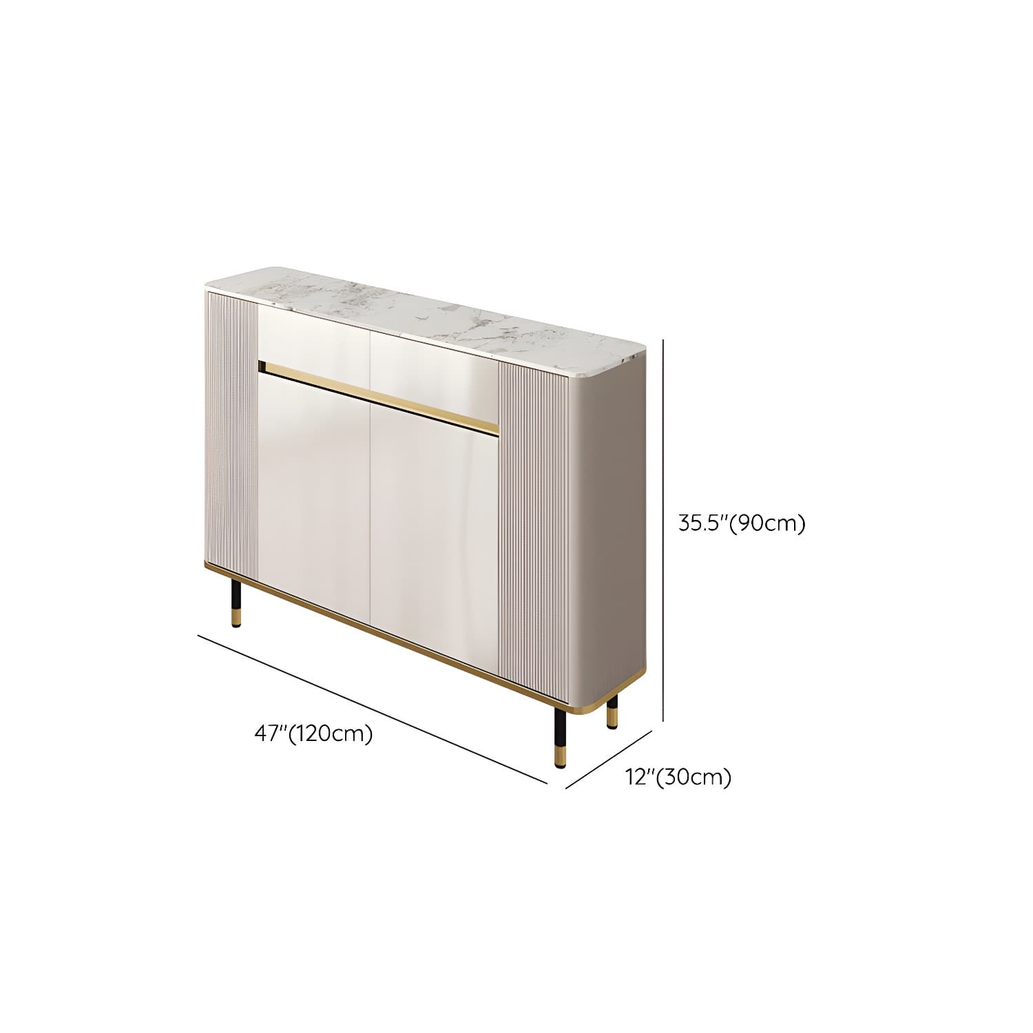 Glam Style Stone Top Sideboard Engineered Wood Side Board for Living Room thumbnail 27