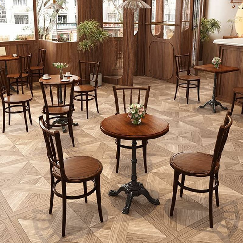 Standard Table Height Fixed Dining Table in Sand with a Natural Wood Tabletop for 2 in a Simplistic Style thumbnail 3