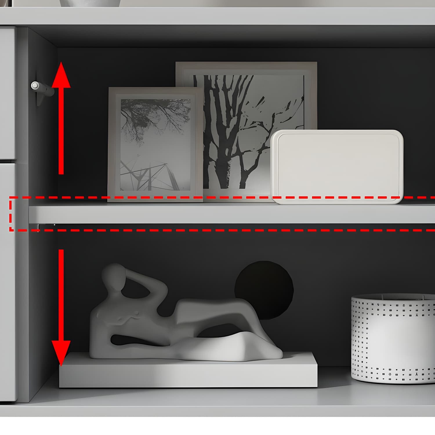 Industrial Enclosed Storage TV Stand Wooden Rectangle TV Cabinet with Splayed Legs thumbnail 7