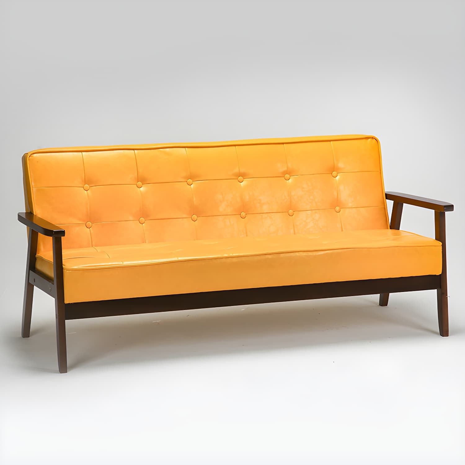Modern Wood Frame Tufted Back Sofa with Cotton Seat Sleek and Stylish Seating thumbnail 9