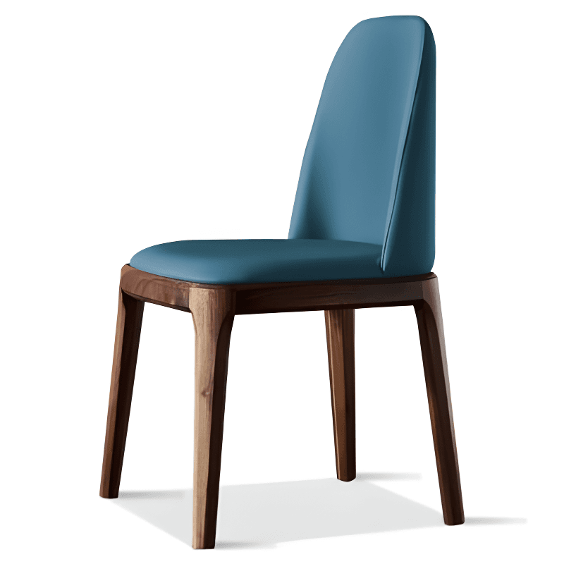 Natural Wood Outlined Unwavering Leather Cushion Side Chair for Dining Room thumbnail 2