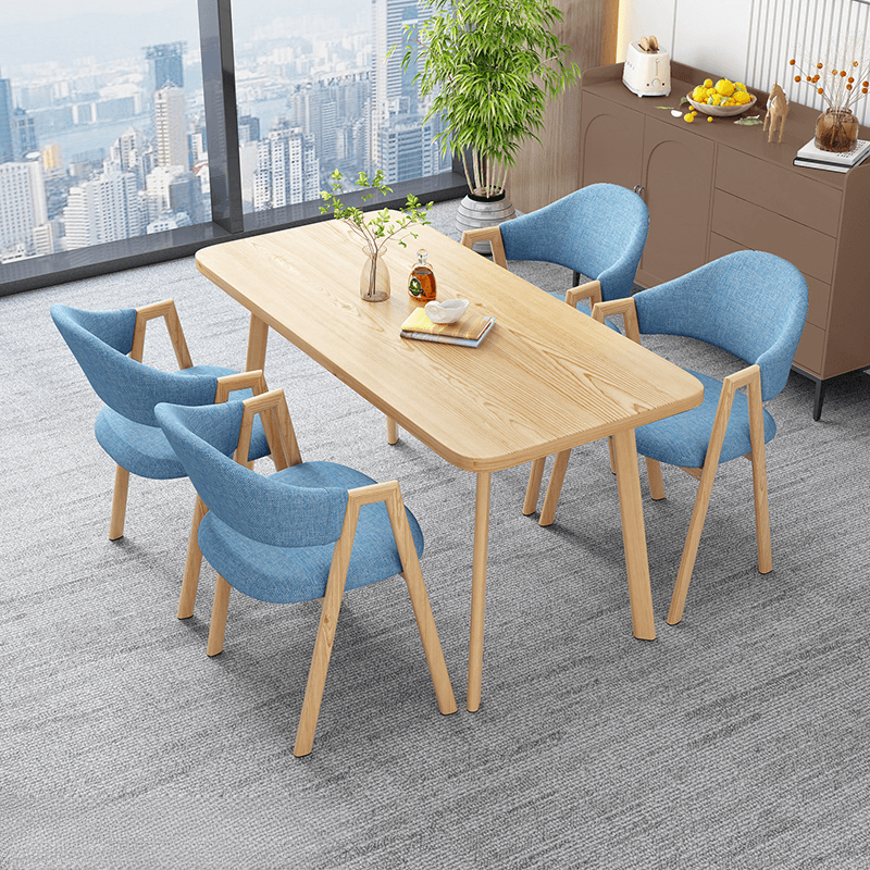 Casual Dining Table Set with Natural Wood Finish, Reclaimed Wood Top, and Seating for 4 Chairs thumbnail 1