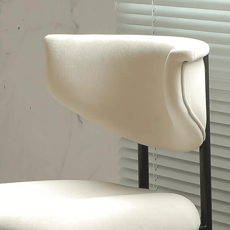 Scandinavian Side Chair with Uncovered Back, Upholstered, Ink/Gilded Metal Legs thumbnail 21