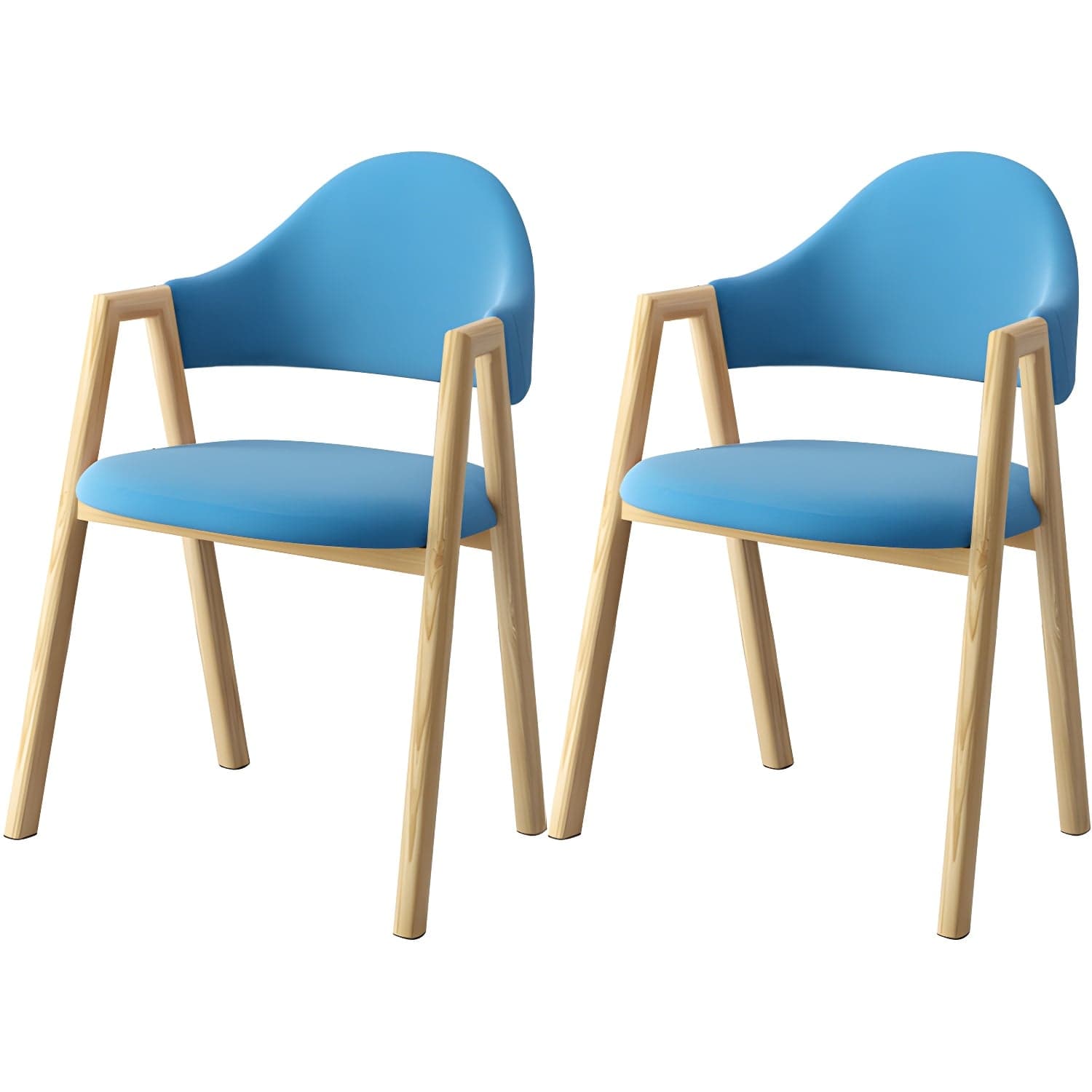 Scandinavian Study Room Metal Arm Chair Colorful Open Dining Chair with Natural Legs thumbnail 9