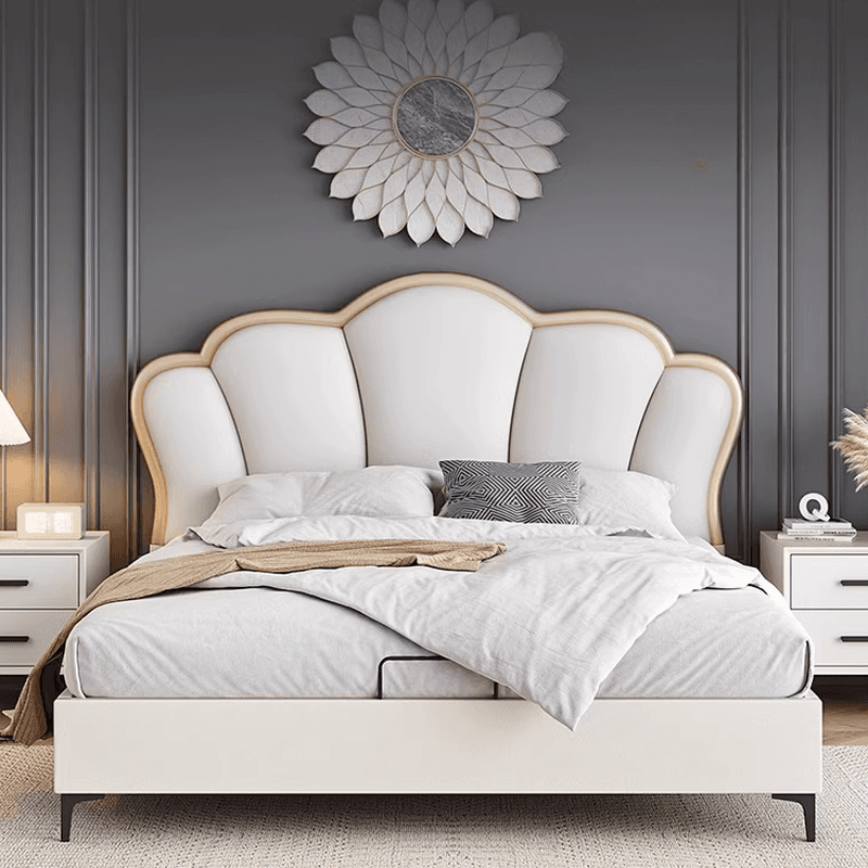 Modish No Distressing Timber Panel Headboard for King/Queen/Full Bed with Sponge Upholstery, Free-standing Installation, and Standard Height thumbnail 9