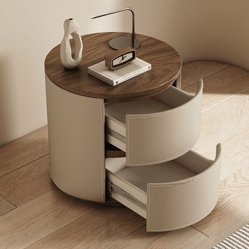 Modish 2 Tiers Drawer Storage Bedside Table with Solid Wood Countertop thumbnail 17