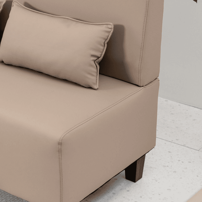 Contemporary Modern Solid Color Stain Resistant Loveseat in Gray/White/Cerulean for 2 People with 2 Pillows thumbnail 11