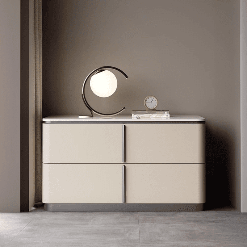 Modish Drawer Storage Bedside Table with 2 Drawers and Sintered Stone Countertop thumbnail 12