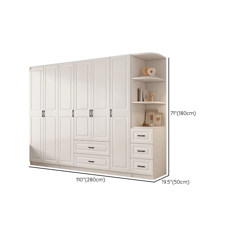 Casual Chalk Timber Wardrobe with Soft Close Drawer and Door, Interior Shelves, Hanging Rod thumbnail 32
