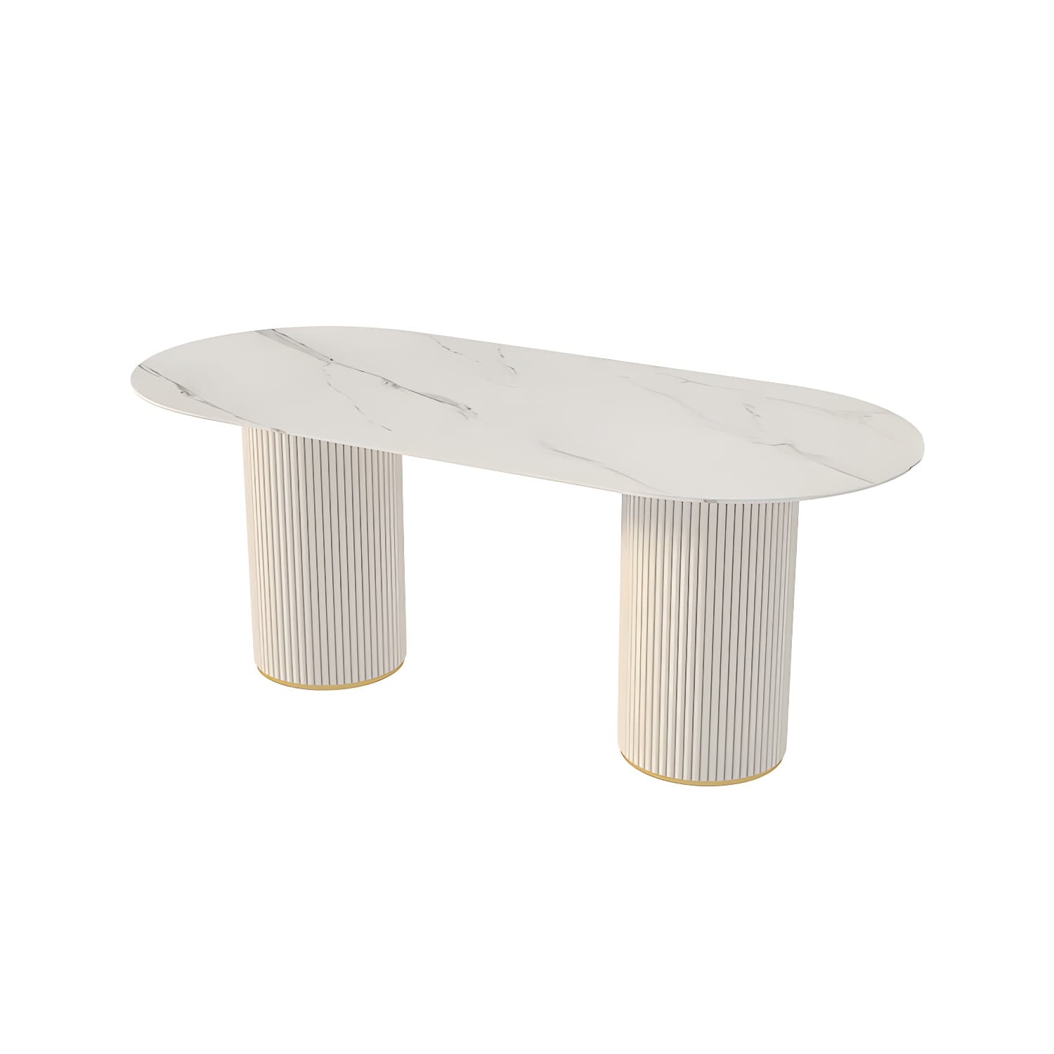Simplicity Style Oval Dining Table Imitation Marble Home Furniture thumbnail 6