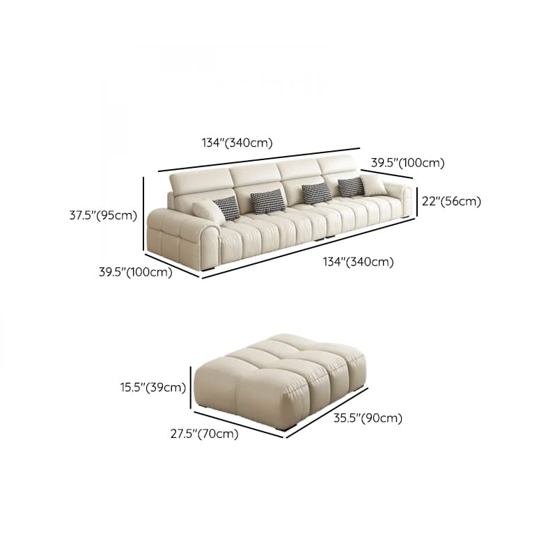 L-Shape/Straight Reversible/Horizontal Concealed Support Sofa Recliner/Sofa with Round Arm & Pine Frame thumbnail 9