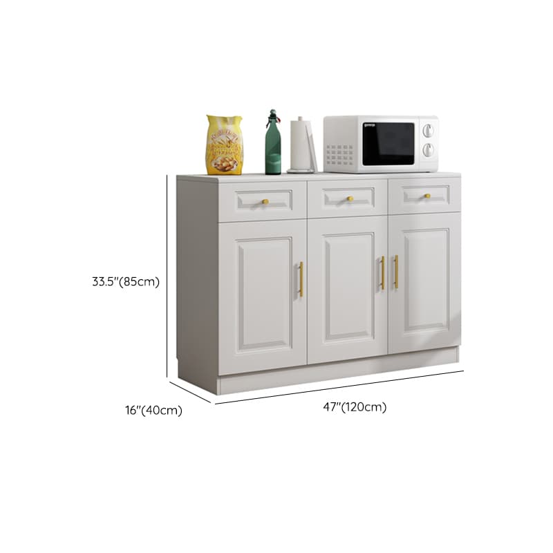 Glam White Wood Sideboard with Storage Cabinets and Included Adjustable Shelving thumbnail 9