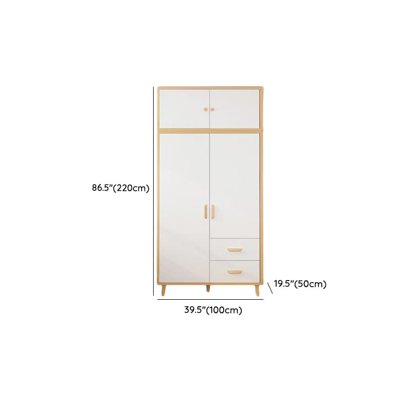 Natural Finish Self-supporting 2-Drawer Wardrobe in Solid and Manufactured Wood thumbnail 18