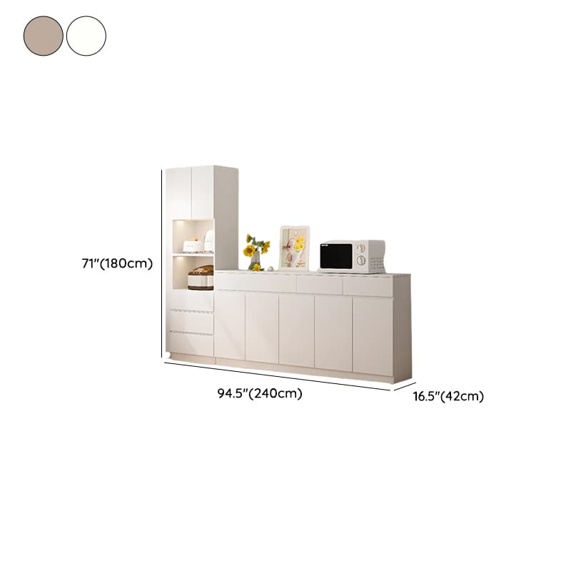 Simple Sideboard with Multiple Drawers, Closet Cabinet, Standard and Narrow Sizes, 1 or 2 Shelves, Wood Countertop, 2 to 5 Doors thumbnail 21