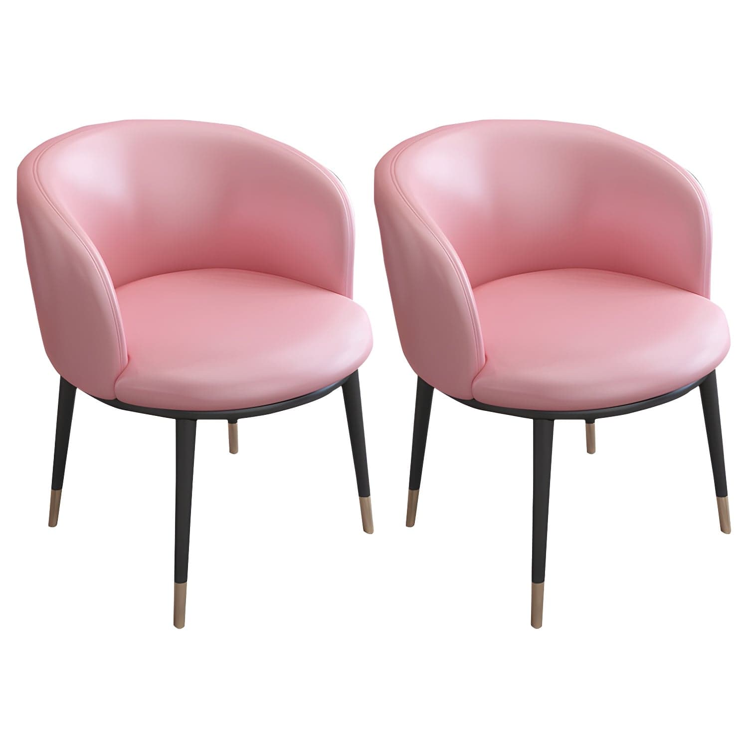 Faux Leather Contemporary Dining Chair with 4 Legs Matte Finish Solid Back Chair thumbnail 12