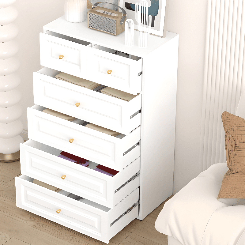 White Simple Iron Lingerie Chest/Bachelor Chest with 5/4/3 Drawers in Vertical/Horizontal Orientation thumbnail 2
