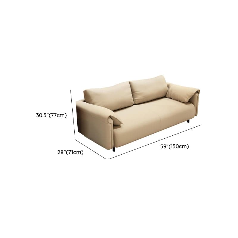 Modern Solid Color Tear Resistant Standard Sofa/Loveseat in Black/Ivory for 3-seater/Seats 2 thumbnail 13