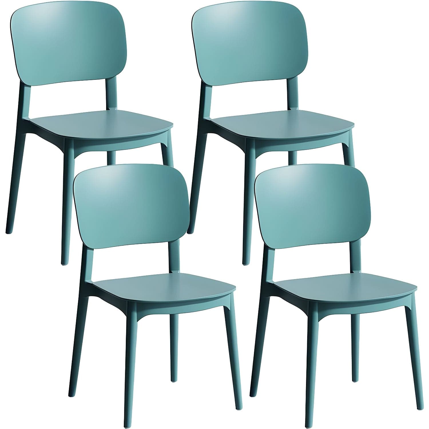 Scandinavian Style Stackable Kitchen&Dining Chair, Plastic and Non-Upholstered thumbnail 2