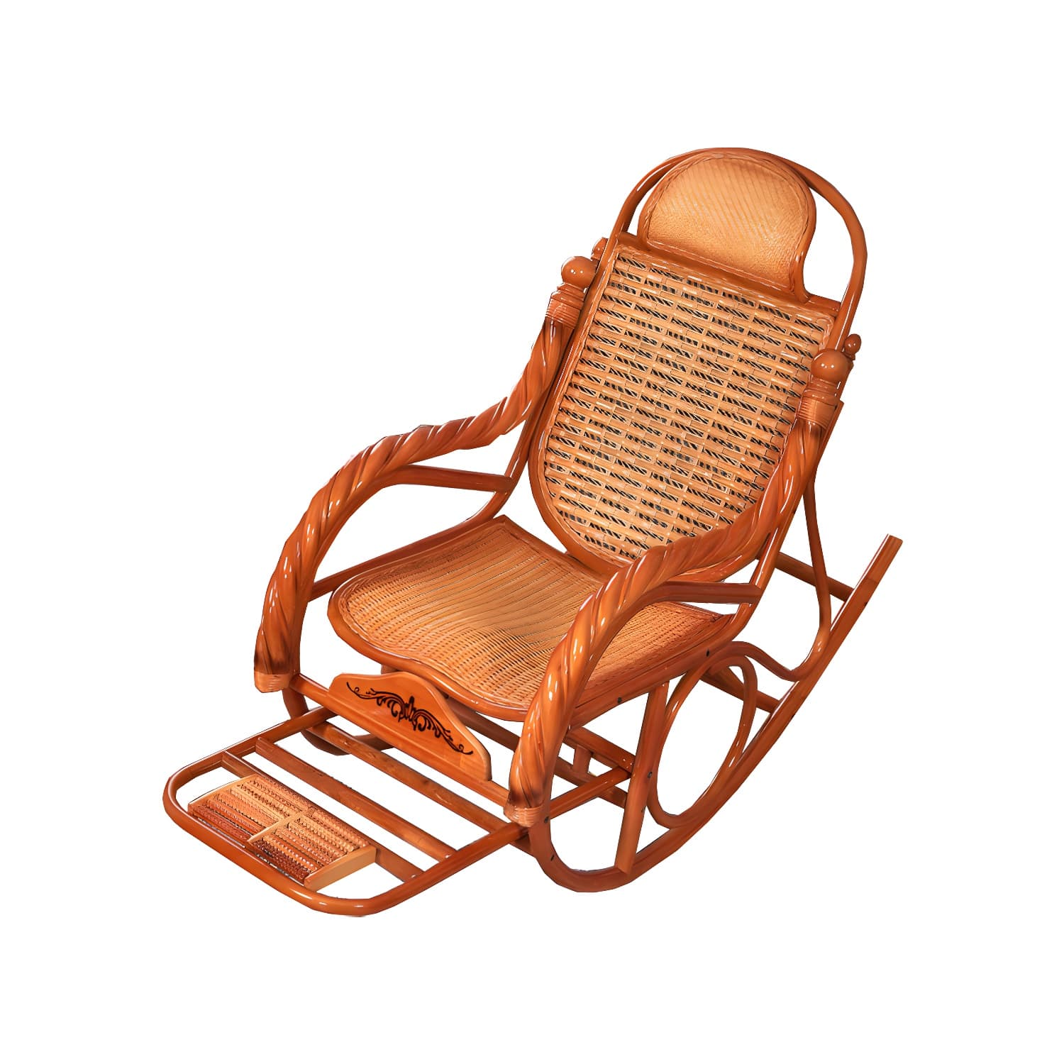 Mid Century Modern Recliner Chair Rattan/Wicker Recliner Chair for Living Room thumbnail 24