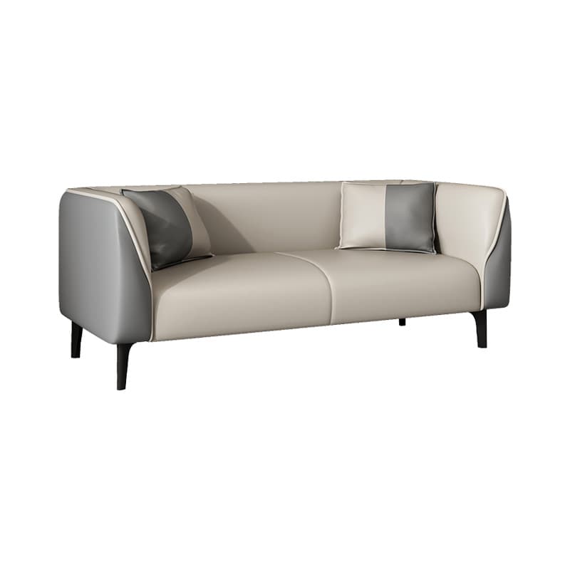 Contemporary Faux Leather Tuxedo Sofa with Water Resistant Design and Foam Seat Cushions thumbnail 14