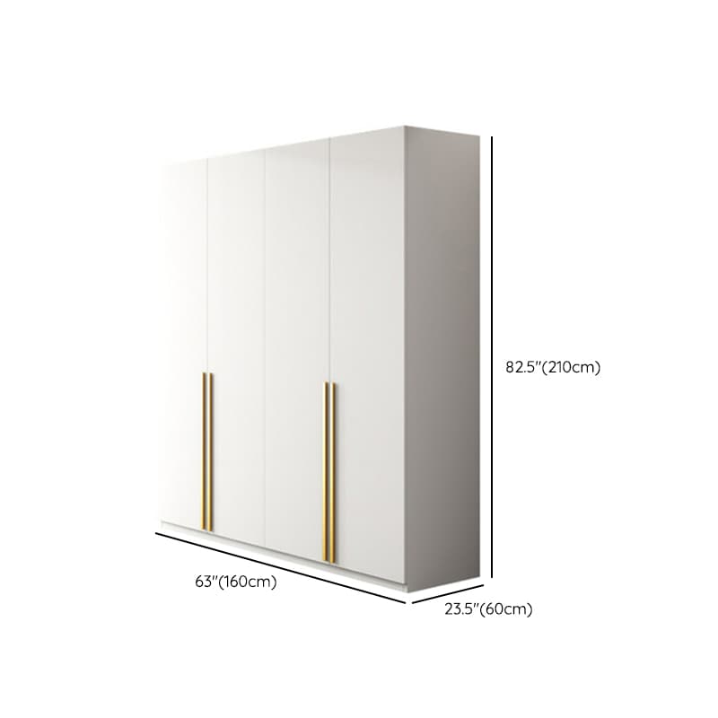 Simple Lumber White Wardrobe Armoire with Interior Shelves & Clothing Rack & Soft Close Drawer & Soft Close Door thumbnail 13