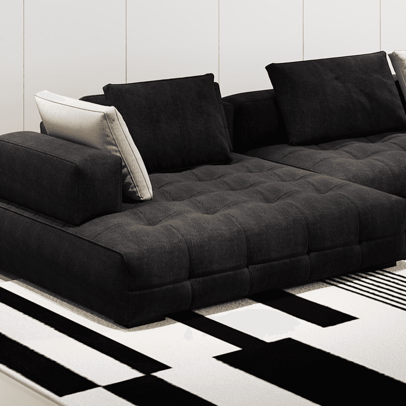 L-Shape Corner Sectional in Dark with Button-tufted Upholstery thumbnail 3