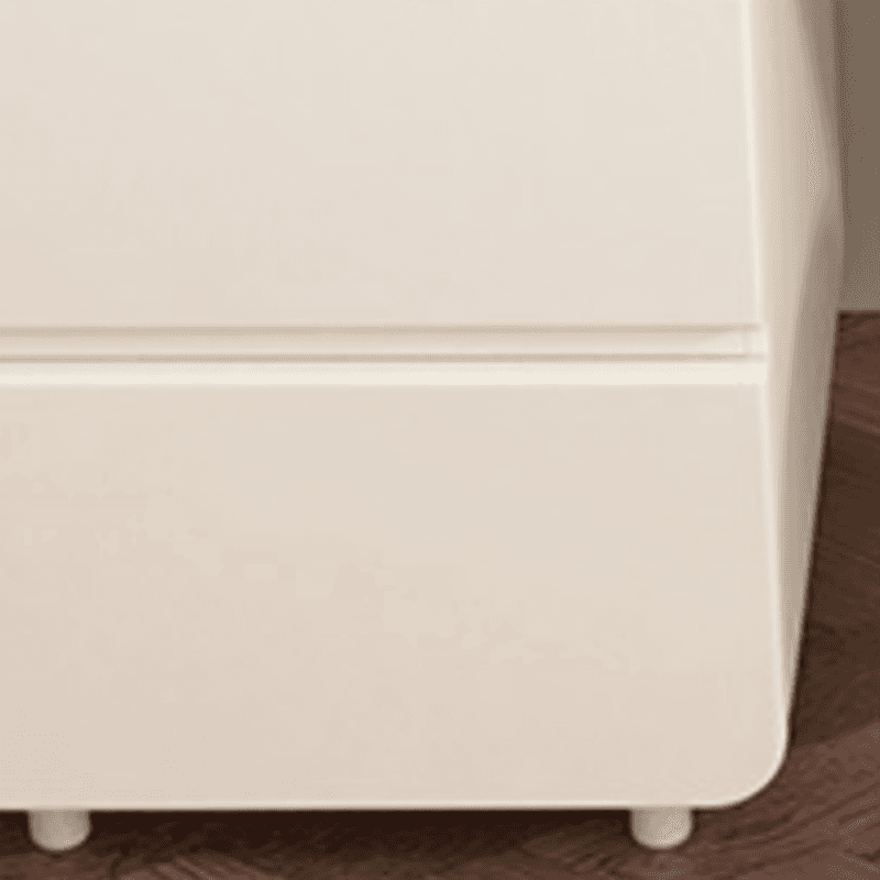 Simplistic Large/Standard Vanity Set with Stone Table Top, White Seat, 4 Drawers, and Mirror Lights thumbnail 4