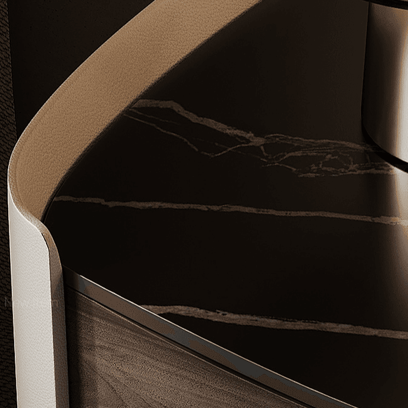 Contemporary Sintered Stone Countertop 2 Drawers Nightstand With Drawer Organization thumbnail 11