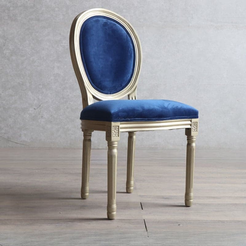 Golden Legged King Louis Back Armless Chair for Dining Room, Outlined Frame with Foot Pads, Steady and Stable thumbnail 4