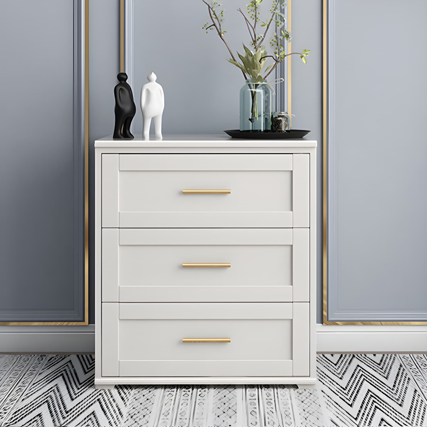 17.55-inch Width Solid Wood Storage Chest Classic Glam Storage Chest Dresser thumbnail 11