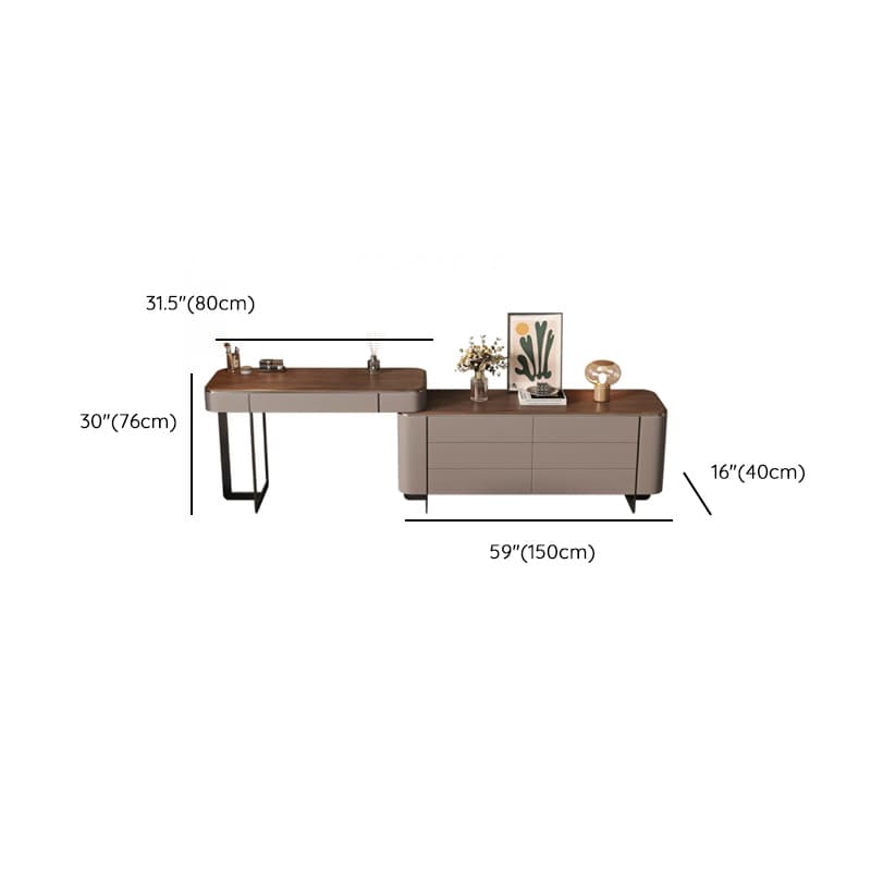Vanity Set in Tan with 7 Drawers, Scalable and Push-Pull Features thumbnail 10
