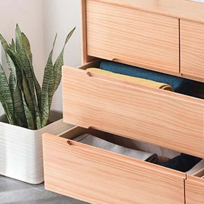 Five-Drawer Wooden Dresser, Natural Color, Modern Design, 50in Length, Pre-Drilled thumbnail 15