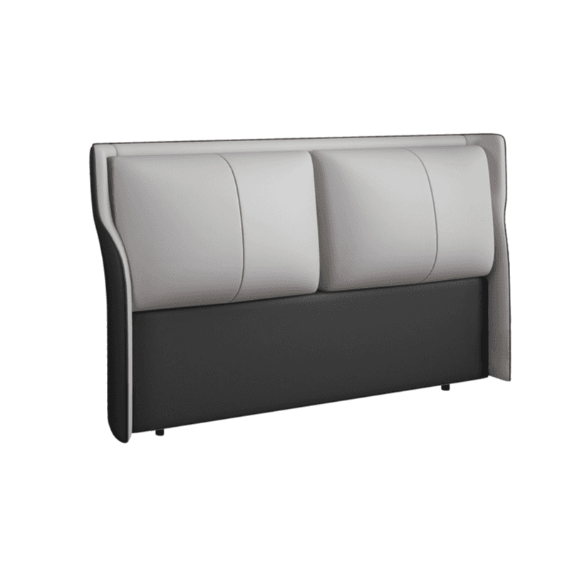 Trendy Wingback Headboard with No Distressing in Natural Wood, Rectangle Shape for Full/Queen Bed with Sponge Upholstery and Standard Height thumbnail 11