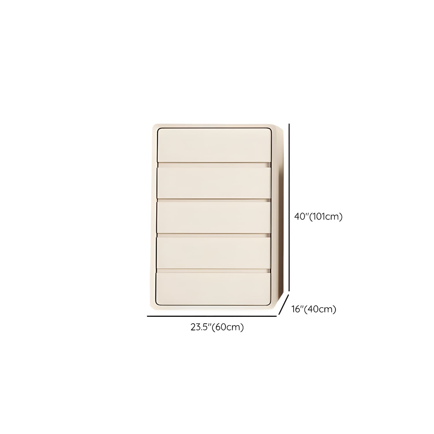 Narrow Modern White Wood Dresser with Soft Close Drawers for Living Room thumbnail 9