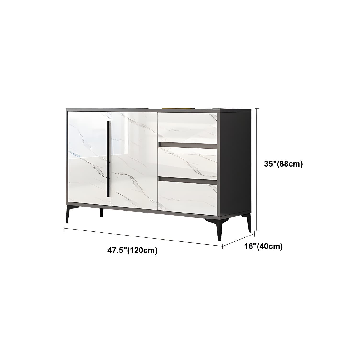 Engineered Wood Buffet Server with Drawers Modern Sideboard Table thumbnail 17