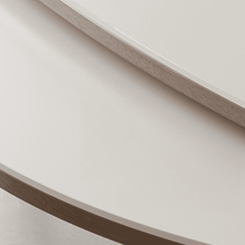 Minimalist Rounded Slate Dining Table Set with 4 Legs, Fold-away Leaf, and Light Gray/White Finish thumbnail 8