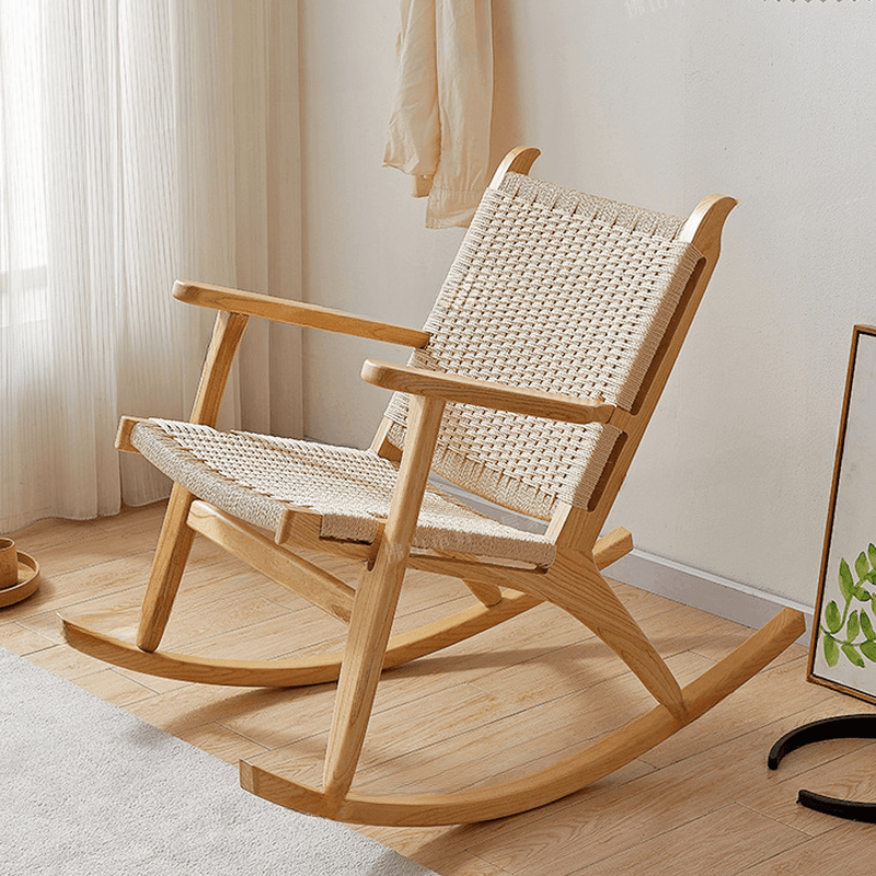 Wood Front Porch Rocking Chairs with Rear Back, Stationary thumbnail 7
