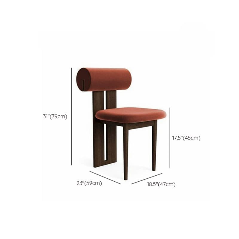 Modern Upholstered Armless Kitchen & Dining Chair, Open Back, Wood Ash, 1 Piece thumbnail 33