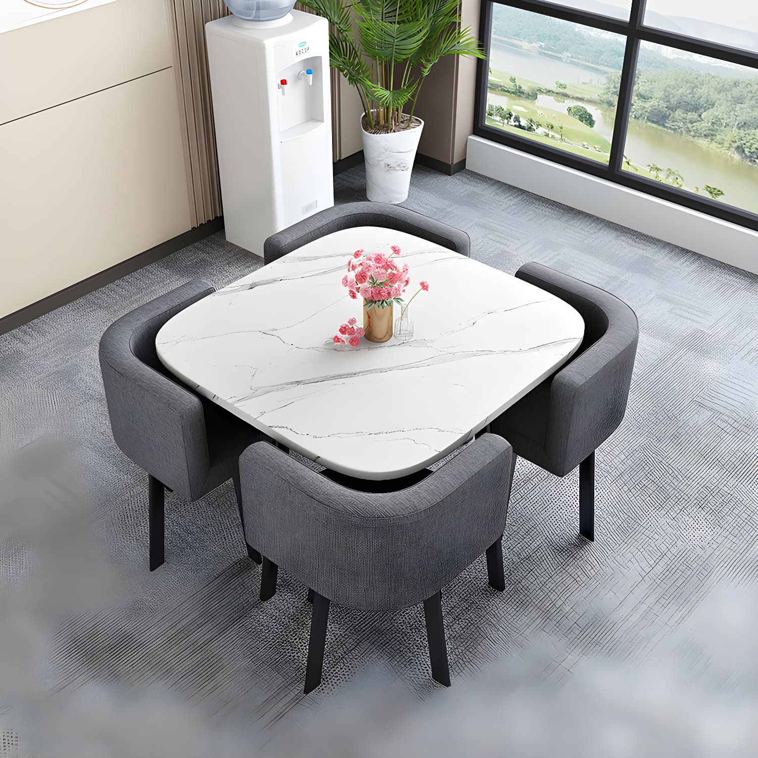 Modern Wood Dining Table Set 5 Pieces Dining Set for Home Use thumbnail 18