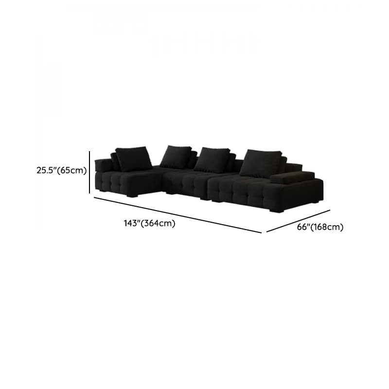 Cotton Midnight Black Standard/Single Sofa with Armrest and 4/3/1 Pillows thumbnail 19