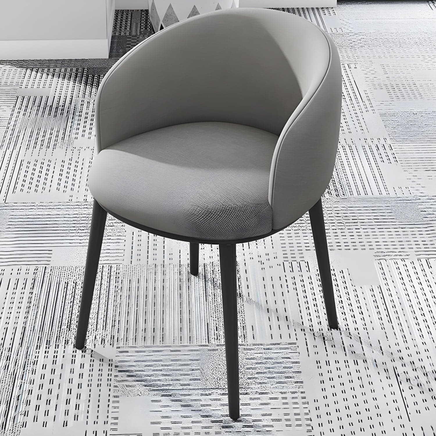 Modern Upholstered Home Arm Chair Solid Back Matte Finish Dining Chair thumbnail 8