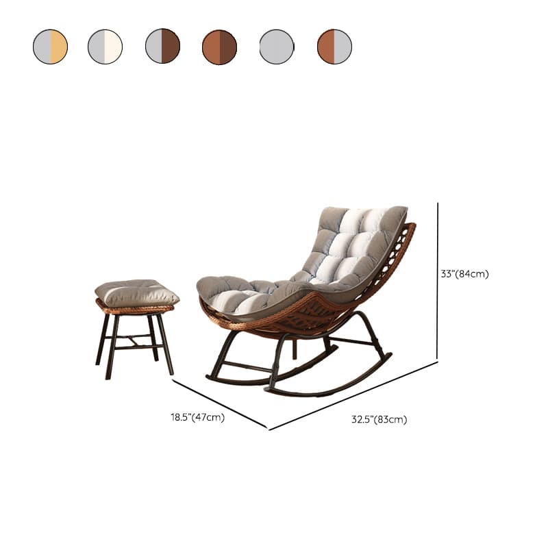 2 Piece Set/1 Piece Set Cushioned Rocking Chair with Ottoman in Resin with Rear in a Modern Simple Style thumbnail 19