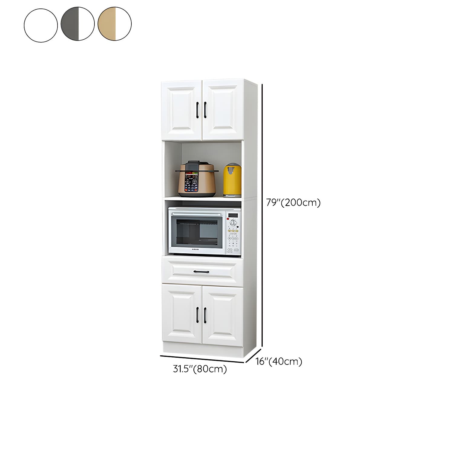 Wood Glam Server with Cabinets and Drawers - Narrow Size - Stylish and Functional thumbnail 22