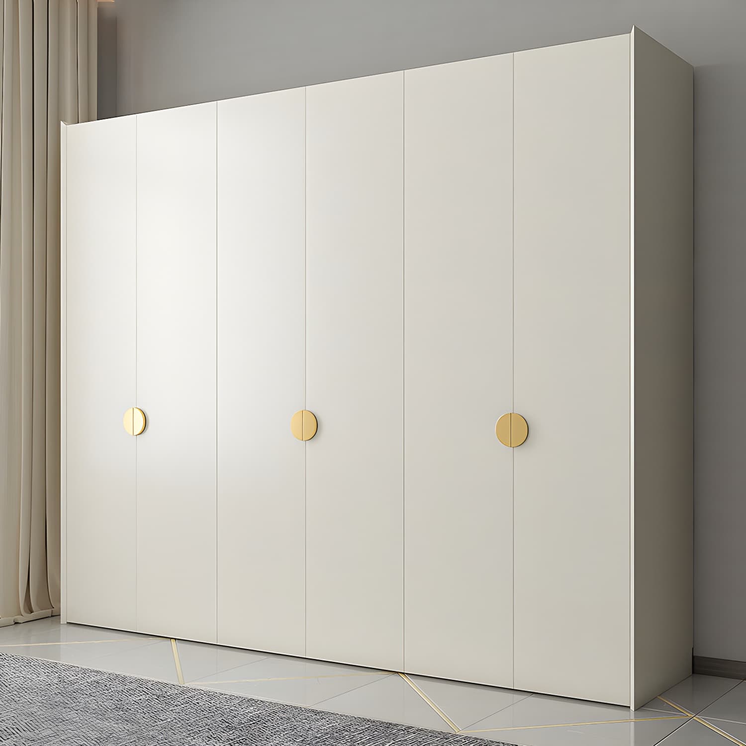 Engineered Wood Wardrobe Cabinet Modern Wardrobe Closet with Shelves for Home thumbnail 3