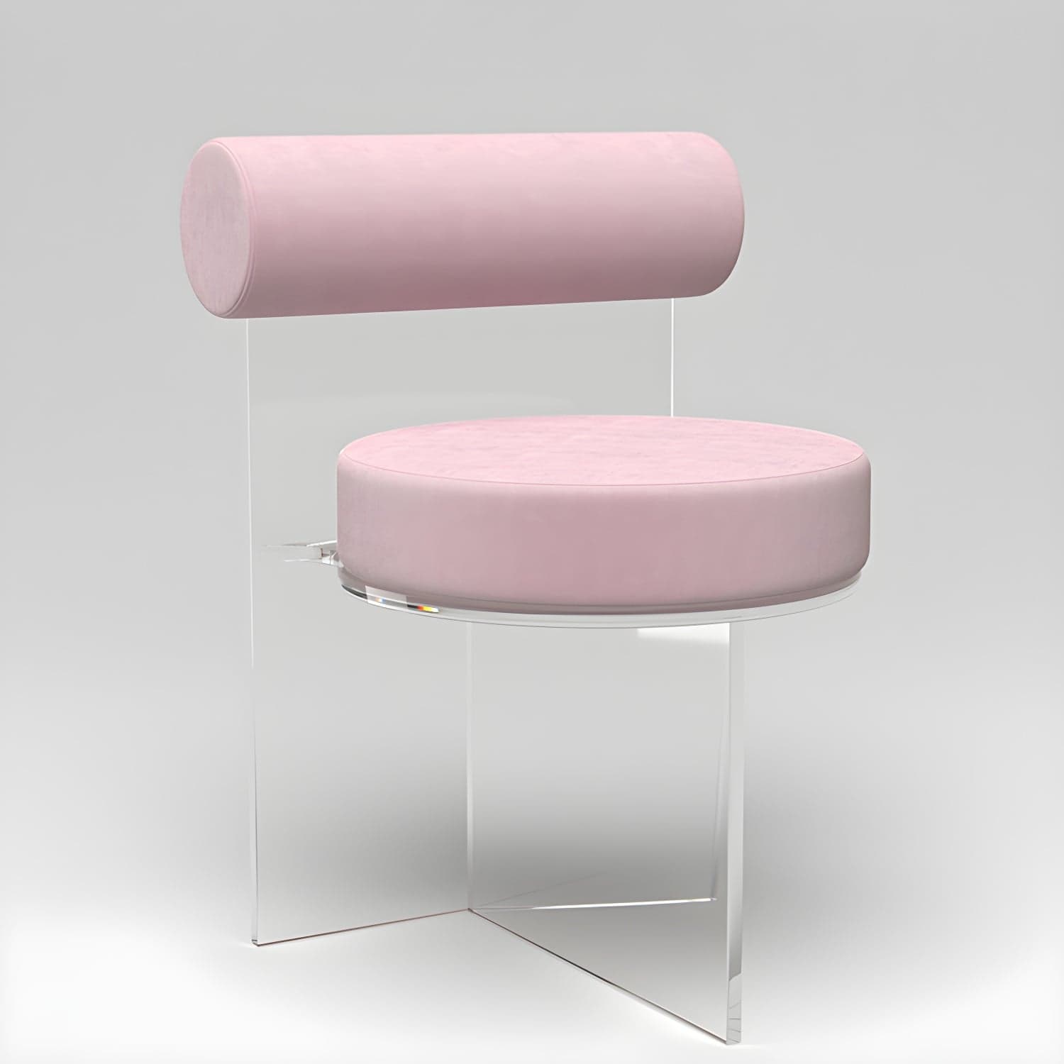 Modern Clear Leg Side Chair with Solid Back and Low Back Heights for Kitchen & Dining thumbnail 6