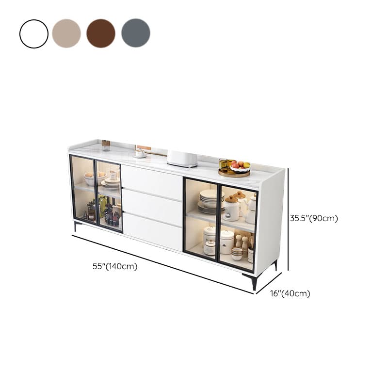 Standard/Narrow/Wide Oven Cabinet with 3 Drawers, Cupboard, Cabinets Storage, Sintered Stone Countertop, Glass-panel Door, and Flexible Shelf thumbnail 18