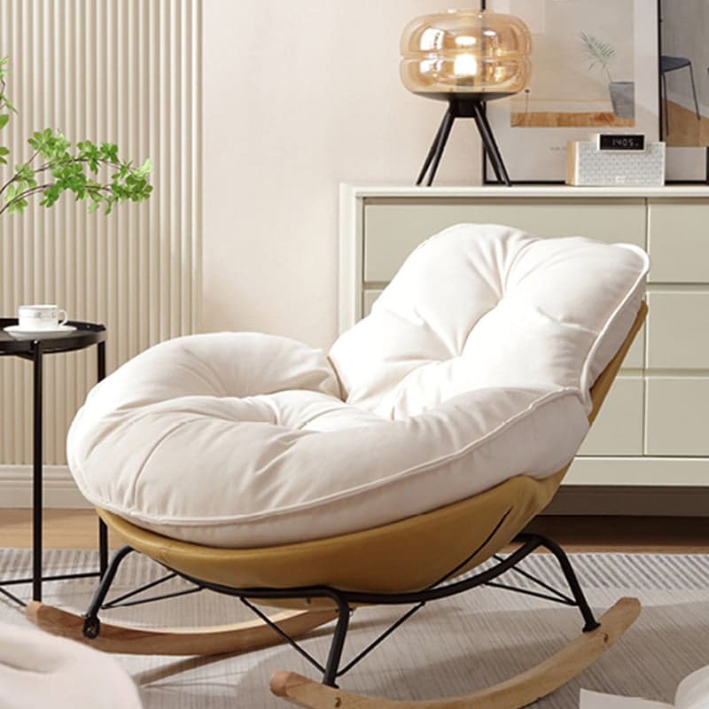 Chalk Simple 2 Piece Set Rocking Chair with Ottoman, Scratch-tolerant and Padded Upholstery thumbnail 8