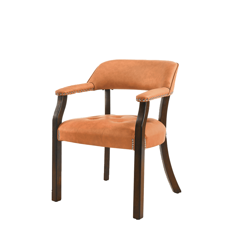 Sturdy Dining Room Arm Chair with Rollers, Decorative Nailhead, and Outlined Frame thumbnail 8